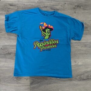 Blue Los Pepinillos Picantes Graphic T-Shirt